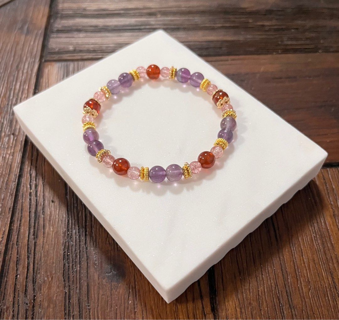Under the Sea Customised Scarlet Garnet, Lilac Fluorite and