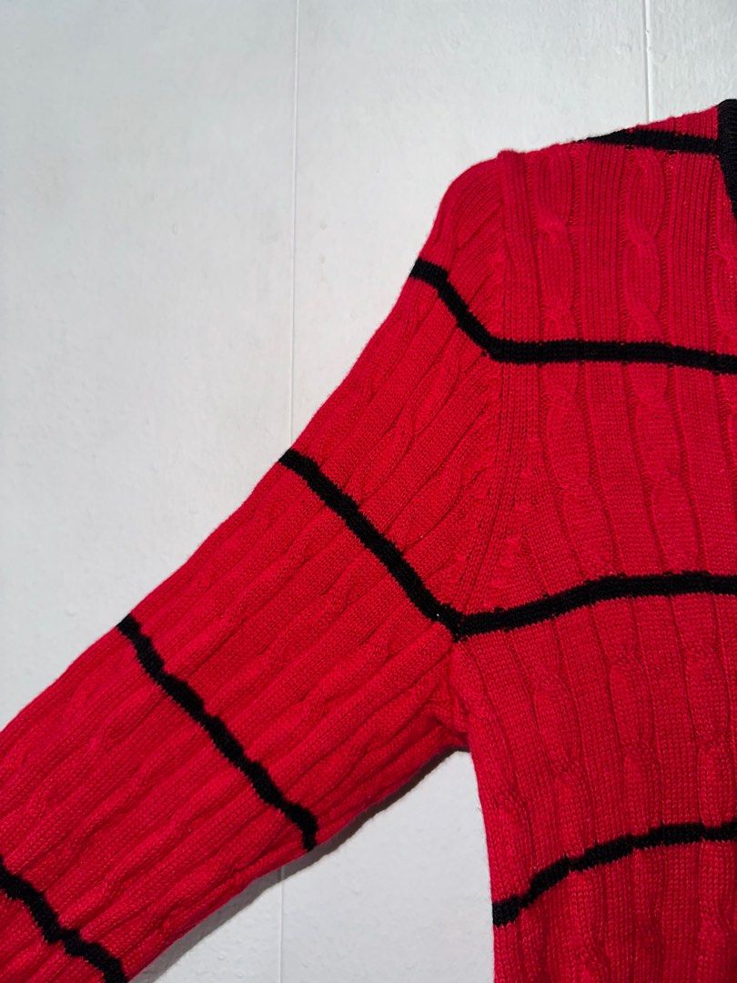 Cute Red Striped Karen Scott Sweater (Category: Coats, Jackets and Outerwear) located in Marikina City. Submitted by retailr (Listing ID 1261427391, Image 3). Description: Karen Scott Size PP Red and Black Sweater Condition Lightly Used Gifted by aunt from the US, but never been personally used.