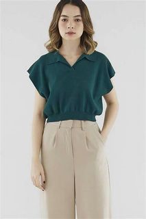 Editor’s Market Green Emely Knit Top