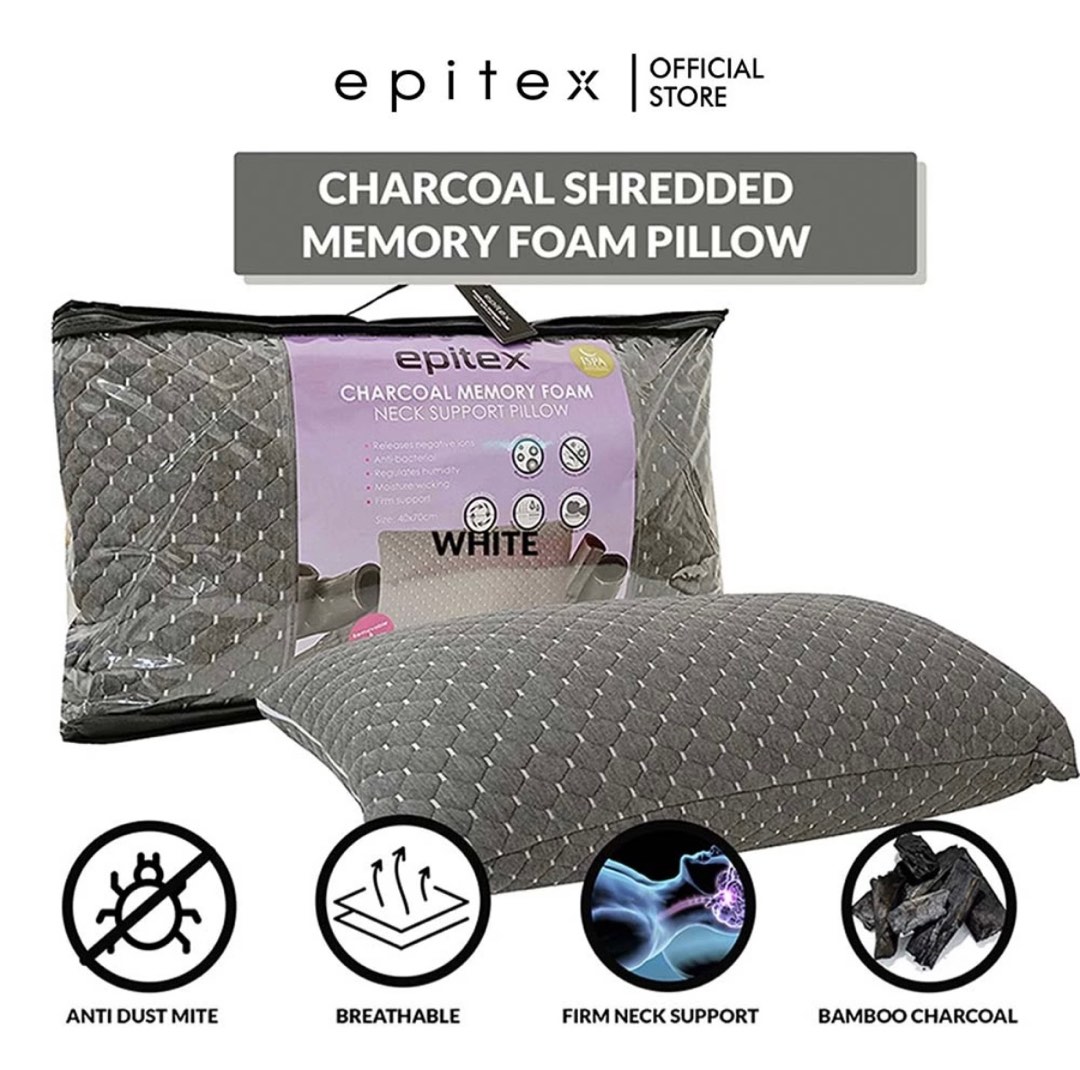 EPITEX Charcoal Shredded Memory Foam Neck Support Pillow