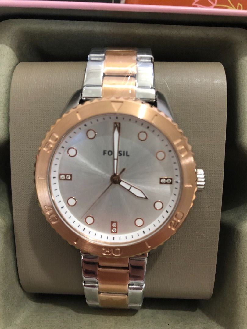 Fossil Dayle Three-Hand Two-Tone Stainless Steel Watch🇨🇦, Luxury