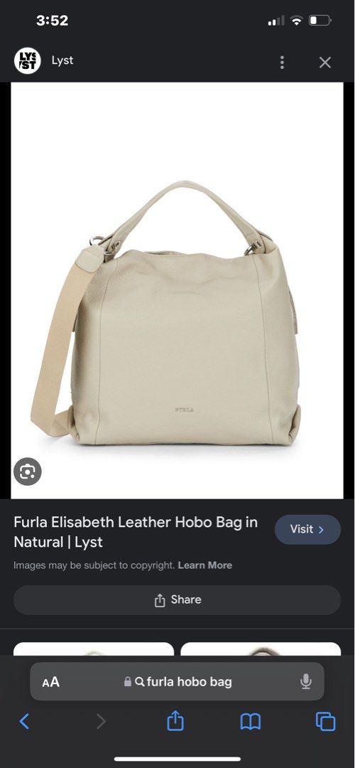 Furla Elisabeth Leather Hobo Bag in Natural