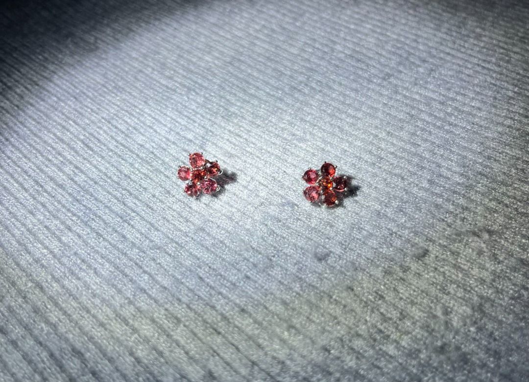 Garnet earrings new arrivals silver