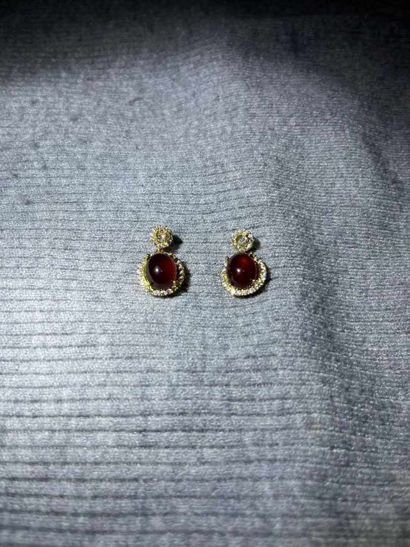 Garnet earrings silver outlet