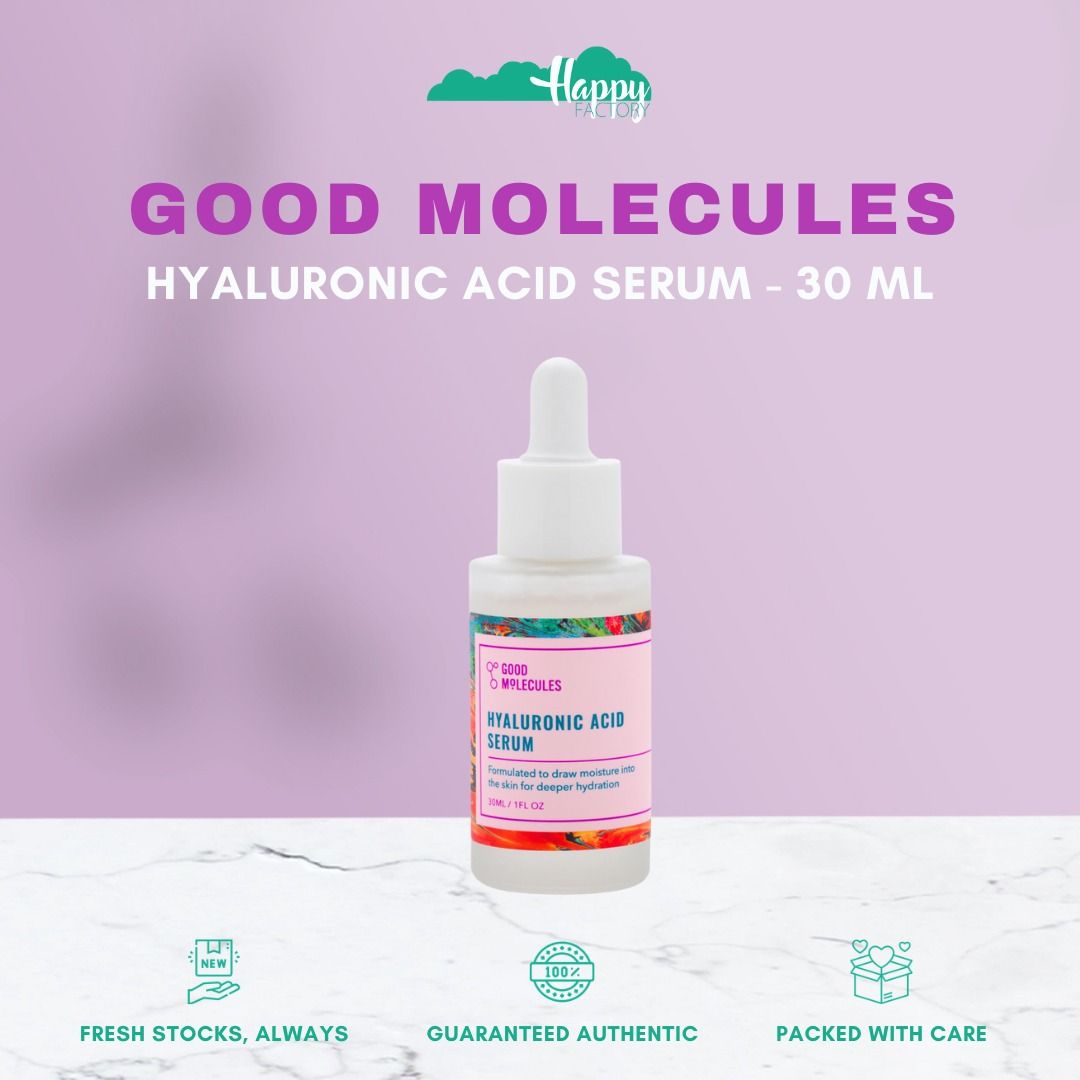 GOOD MOLECULES Hyaluronic Acid Serum (Category: Face Care) located in Quezon City. Submitted by happyfactoryph (Listing ID 1111022296, Image 2). Description: GOOD MOLECULES Hyaluronic Acid Serum 15 ml – P649 (from P750) 75 ml – P1049 (from P1100) ⁣ Product Details: Replenish your skin’s moisture content with Hyaluronic Acid Serum from Good Molecules. Formulated with hyaluronic acid, this water-light serum draws moisture to the skin for long-lasti
