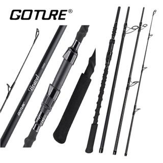Goture Bravel 4 Sections Surf Rod 9FT 10FT 11FT 12FT Carbon Fiber Surf Fishing  Rod for Sea Bass Trout Casting Fishing Travel Rod