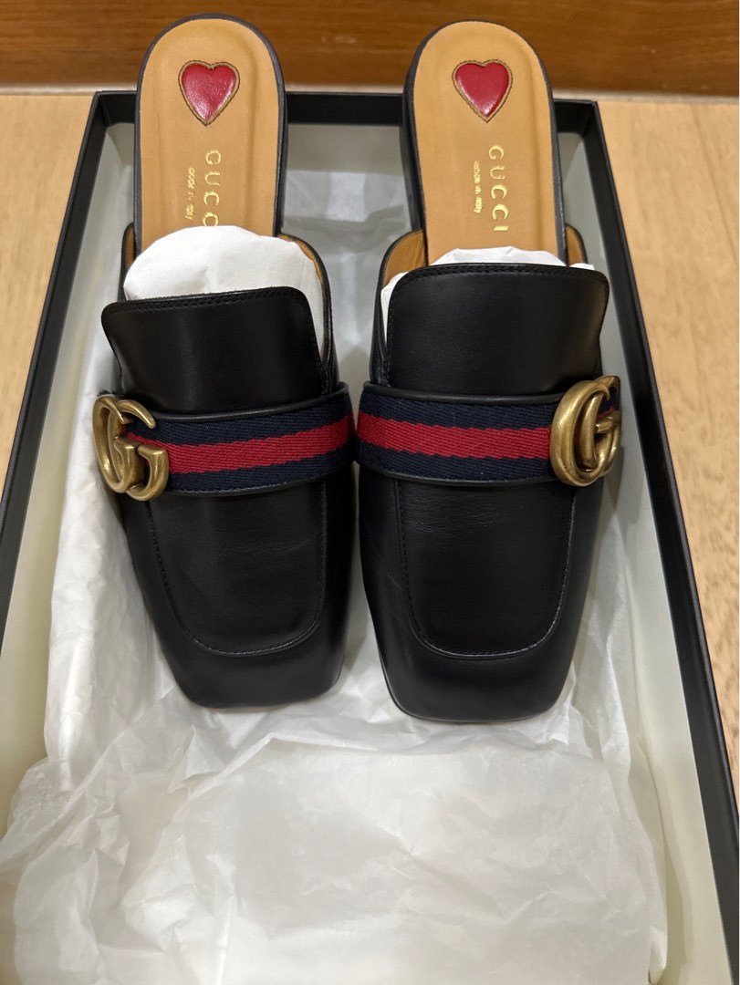 GUCCI Leather Slipper Black 423694 DKHC0 1061 Women s Fashion