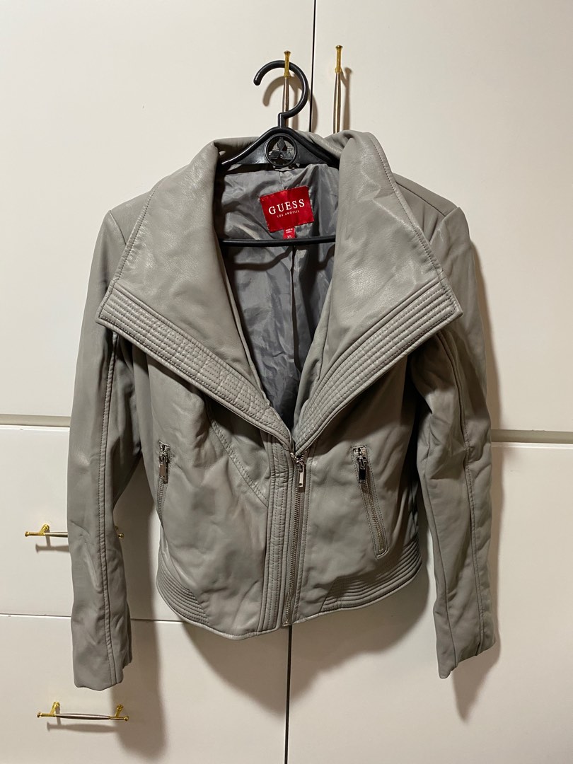 Guess Leather Jacket (Original), Women's Fashion, Coats, Jackets and ...