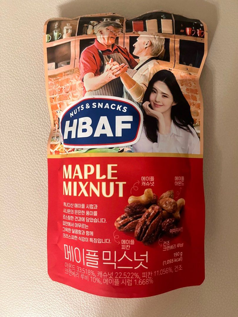 HBAF韓國楓糖雜錦果仁190g韓韶禧特別版(maple mixed nuts:杏仁．腰果 