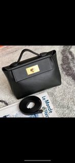 Hermès Kelly 25 Noir (Black) Togo Palladium Hardware PHW — The French Hunter