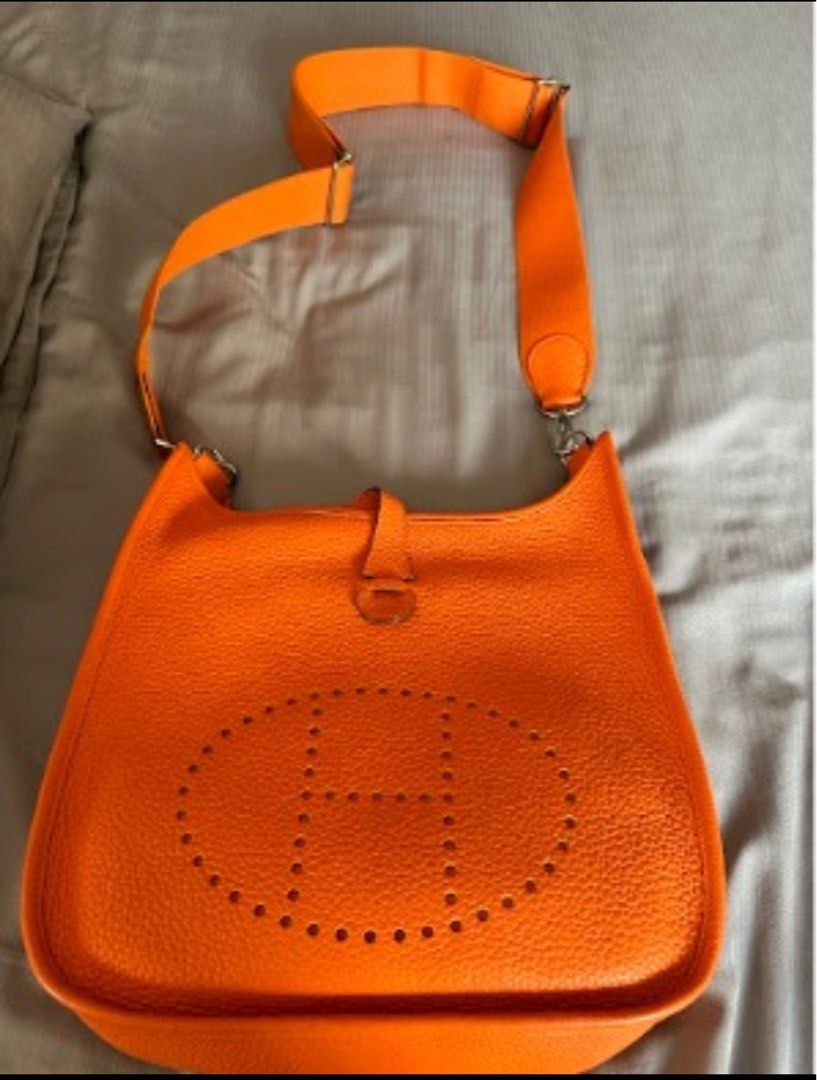 Hermes Evelyne Mini Orange Epsom, Luxury, Bags & Wallets on Carousell
