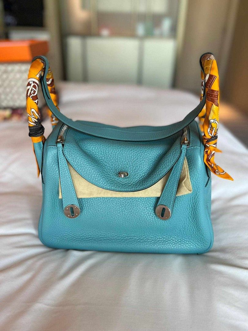 Hermes Lindy 30 (Category: Luxury Bags & Wallets) located in Paranaque City. Submitted by laylalozada257 (Listing ID 1261368534, Image 2). Description: 499K Price Negotiable Hermes Lindy 30 in Bleu saint taurillon Clemence Leather bought in 2015. Comes with two free Hermes twillies. Good as new condition and complete inclusions..