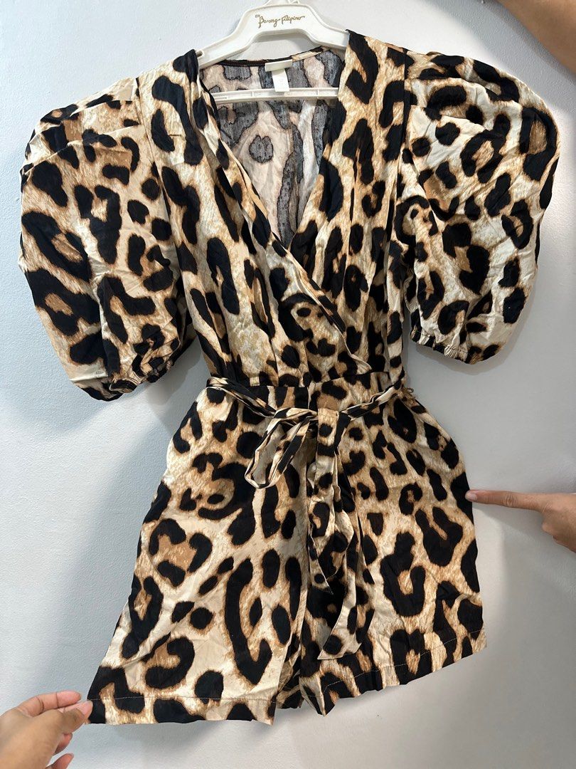 H M leopard romper Women s Fashion Dresses Sets Jumpsuits on Carousell