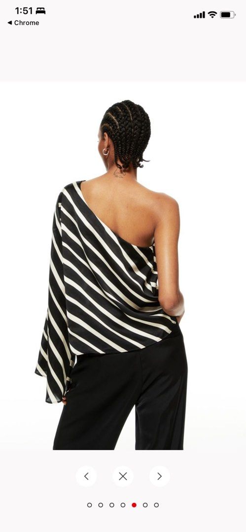 H&m striped off top shoulder top