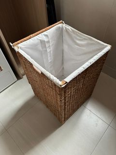 BRANÄS rattan, Laundry basket with lining - IKEA
