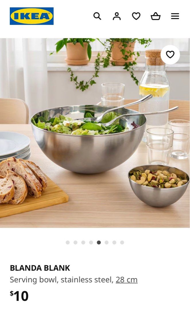 BLANDA BLANK Serving bowl, stainless steel, Height: 2 Diameter: 5