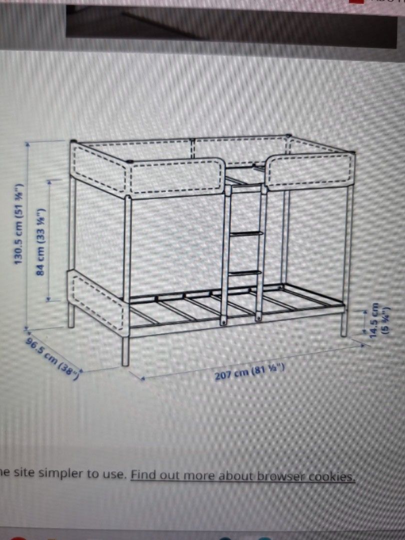 Ikea Tuffing Bunk Bed Frame Dark Grey Double decker bed, Furniture