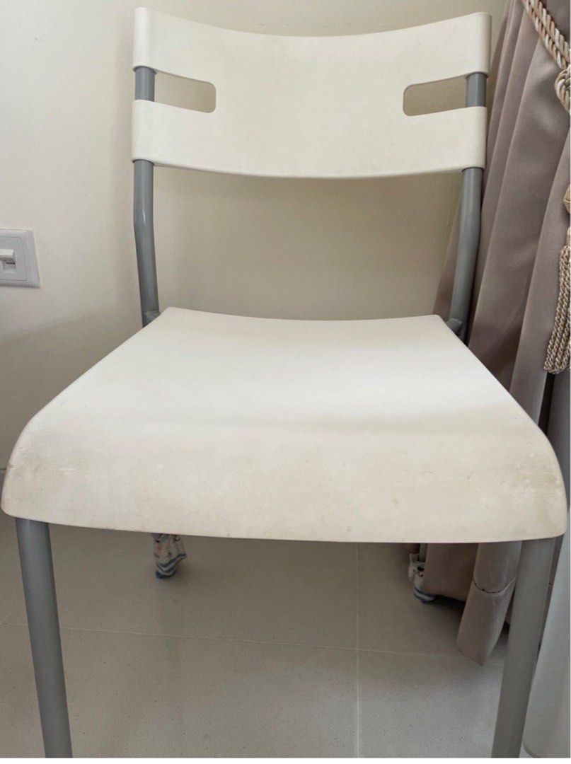IKEA white plastic chair, Furniture & Home Living, Furniture, Chairs on