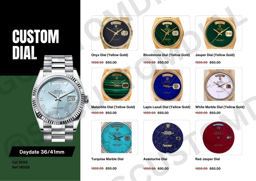 INSTOCK Rolex Day date 36 41mm Custom Dial