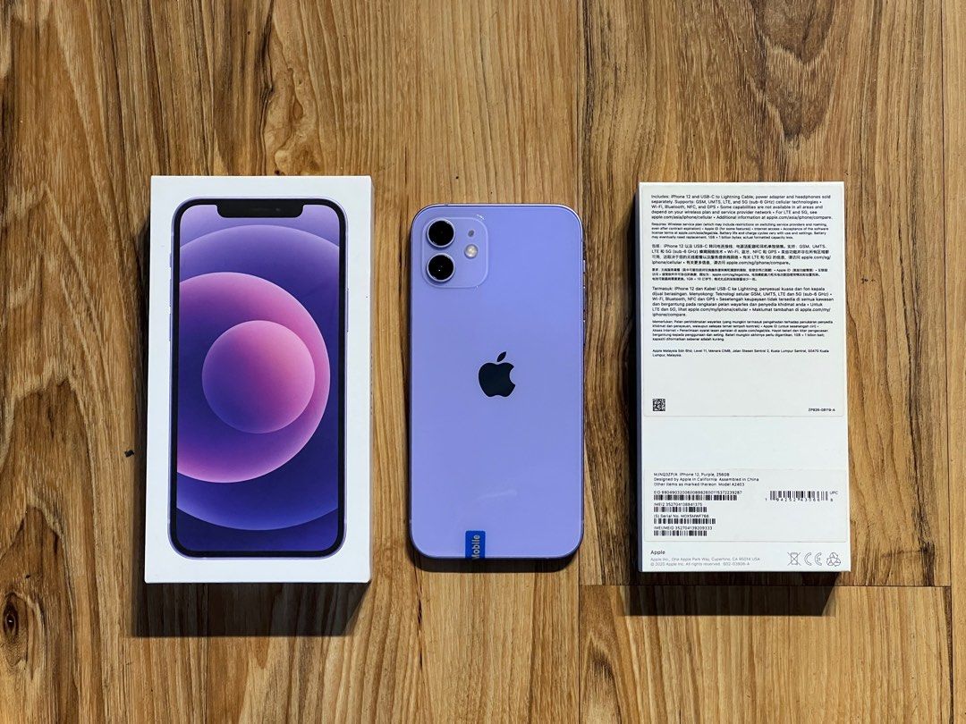 iPhone 12 256GB Purple 💜 (ZP Set), Mobile Phones & Gadgets