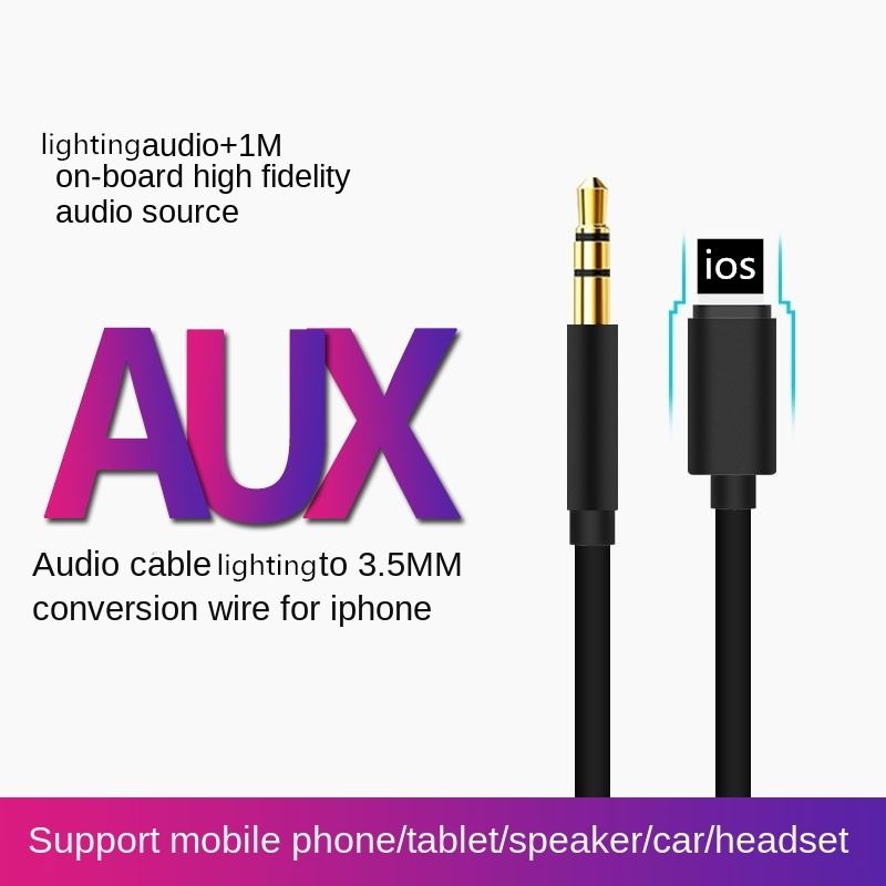 Lightning To 3.5 Mm Headphone Jack Adapter AUX Audio Music Cable Car Cord  for iPhone 7 8 Plus X XS(Gold)