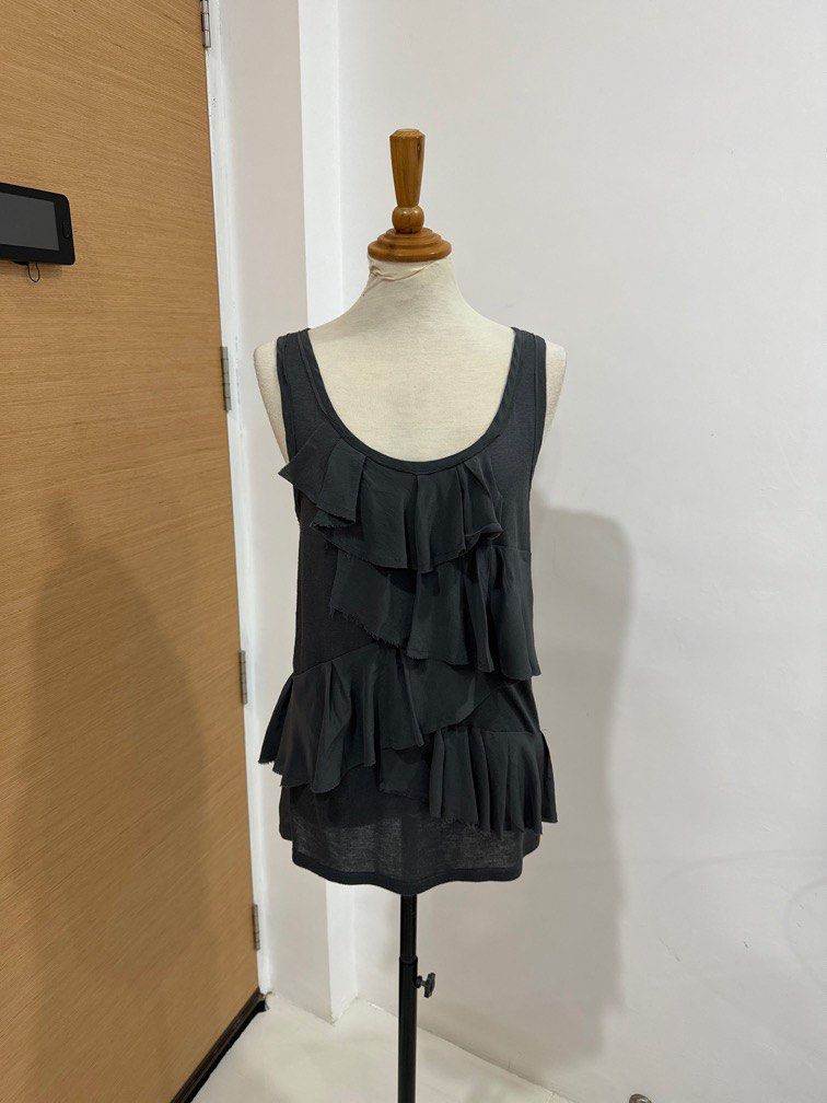 J crew sleeveless ruffle online top