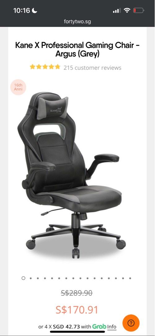 KaneX Black Gaming Chair good condition Furniture Home Living