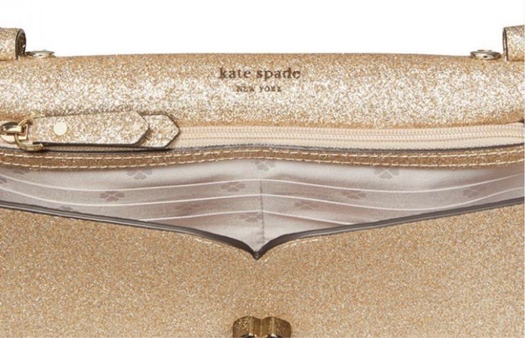 Kate Spade Nicola Shimmer Twistlock Crossbody Bag Chain Wallet