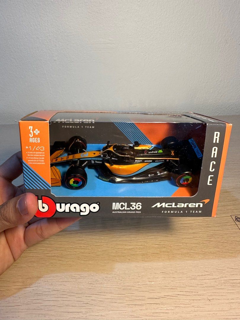 Set 2 Voitures Mclaren F1 Burago 1:43 - Norris Mcl36 2022 & Mcl60 2023 - Collection