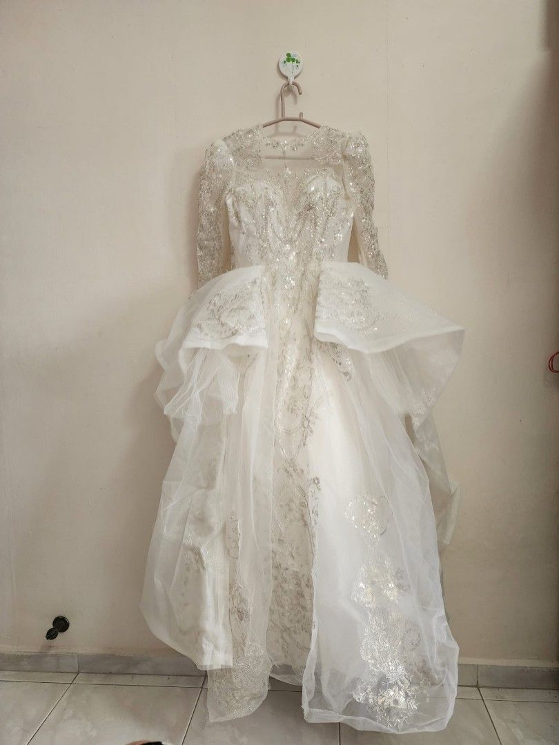 Long Sleeve White Evening Gown Women s Fashion Dresses Sets