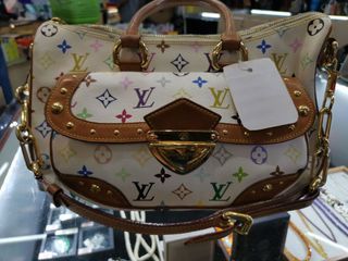 Monceau cloth handbag Louis Vuitton Brown in Cloth - 27471883