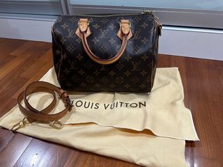 LV Nano Nice / Speedy leather strap, Women's Fashion, Bags & Wallets,  Cross-body Bags on Carousell