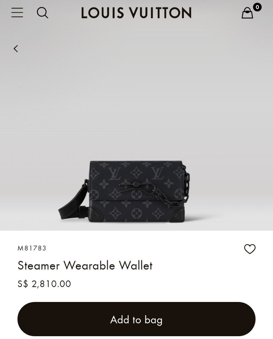 Louis Vuitton LV Steamer Wearable Wallet Black Leather ref.1023486