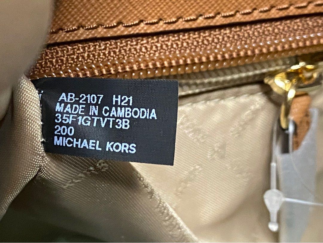 Michael Kors 35F1GTVT3B Jet Set Travel Large Chain Shoulder Tote Bag MK  Signature Brown 