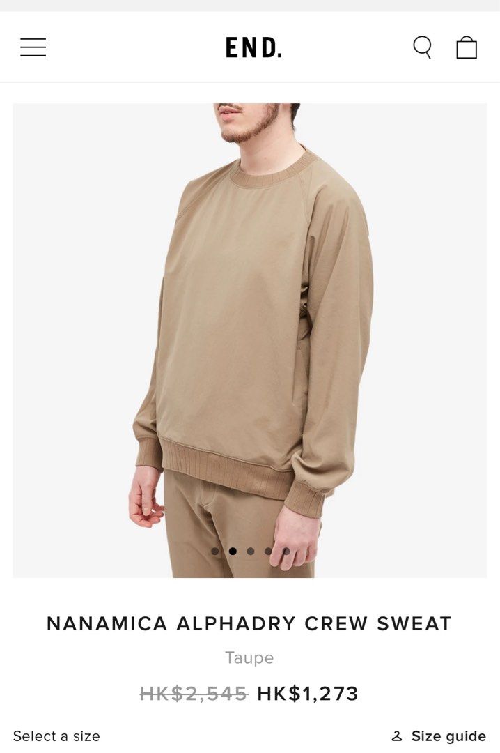 nanamica ALPHADRY CREW SWEAT, 男裝, 上身及套裝, 衛衣- Carousell