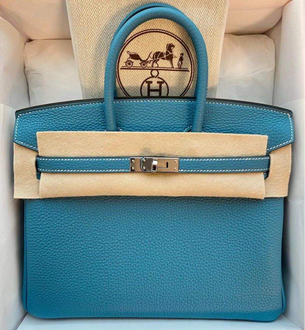 Hermes Birkin 25 Blue Jeans Togo Phw, Luxury, Bags & Wallets on Carousell