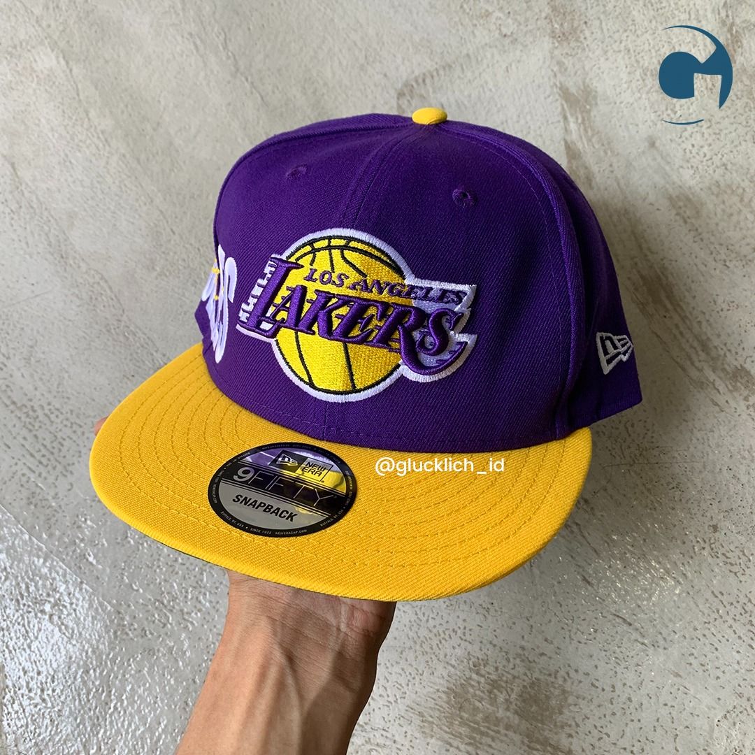 New Era, LA Lakers Side Font Purple 9FIFTY Snapback Cap