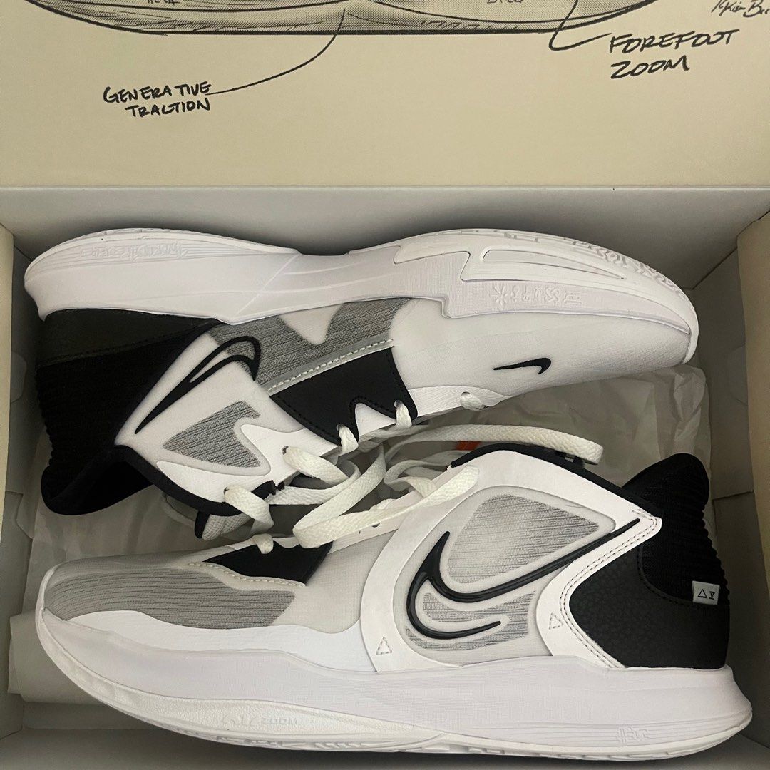 Nike 全新籃球鞋Kyrie Low 5 EP 白黑末代歐文US11 29cm, 他的時尚, 鞋