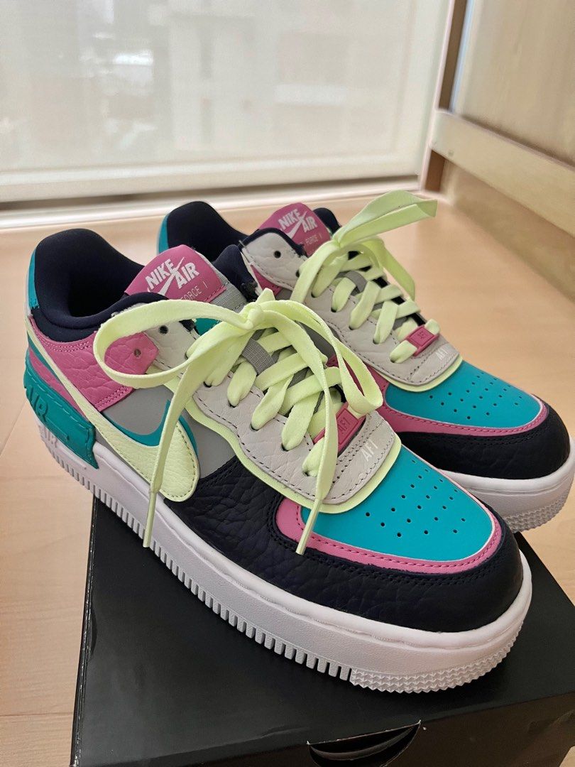 Air force 1 shadow se shoes in grey/volt/aqua sale