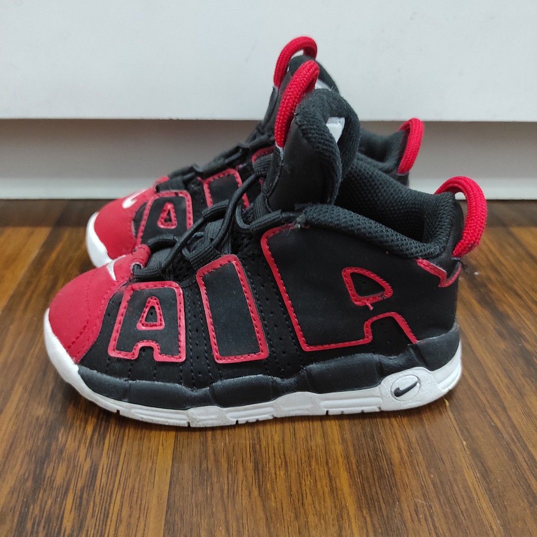 Nike Air More Uptempo Black Red Kids Size 25 EUR 14 CM Bayi