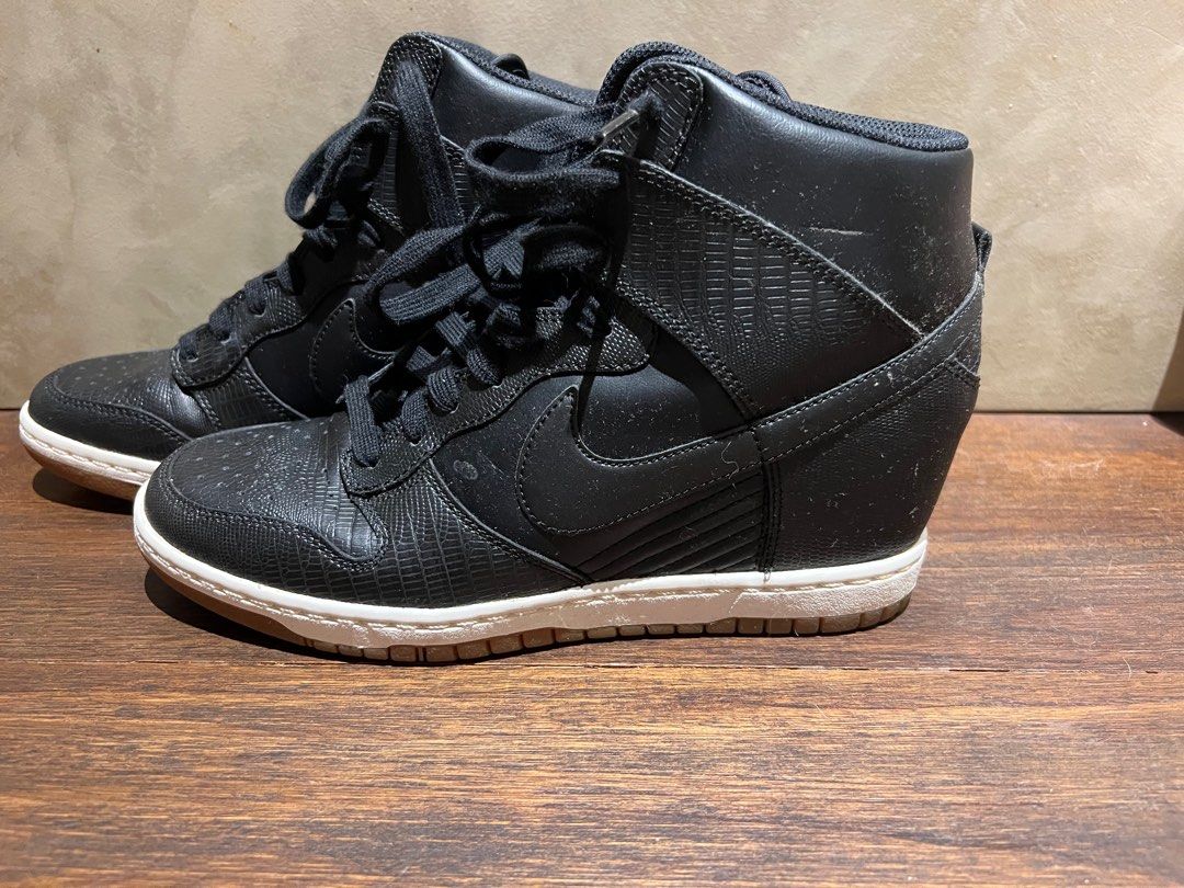 Nike dunk sky hi black leather shop
