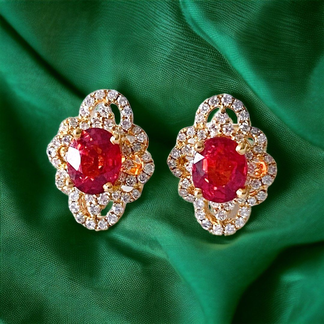 SUPER DEAL Orange sapphire earrings Women s Fashion