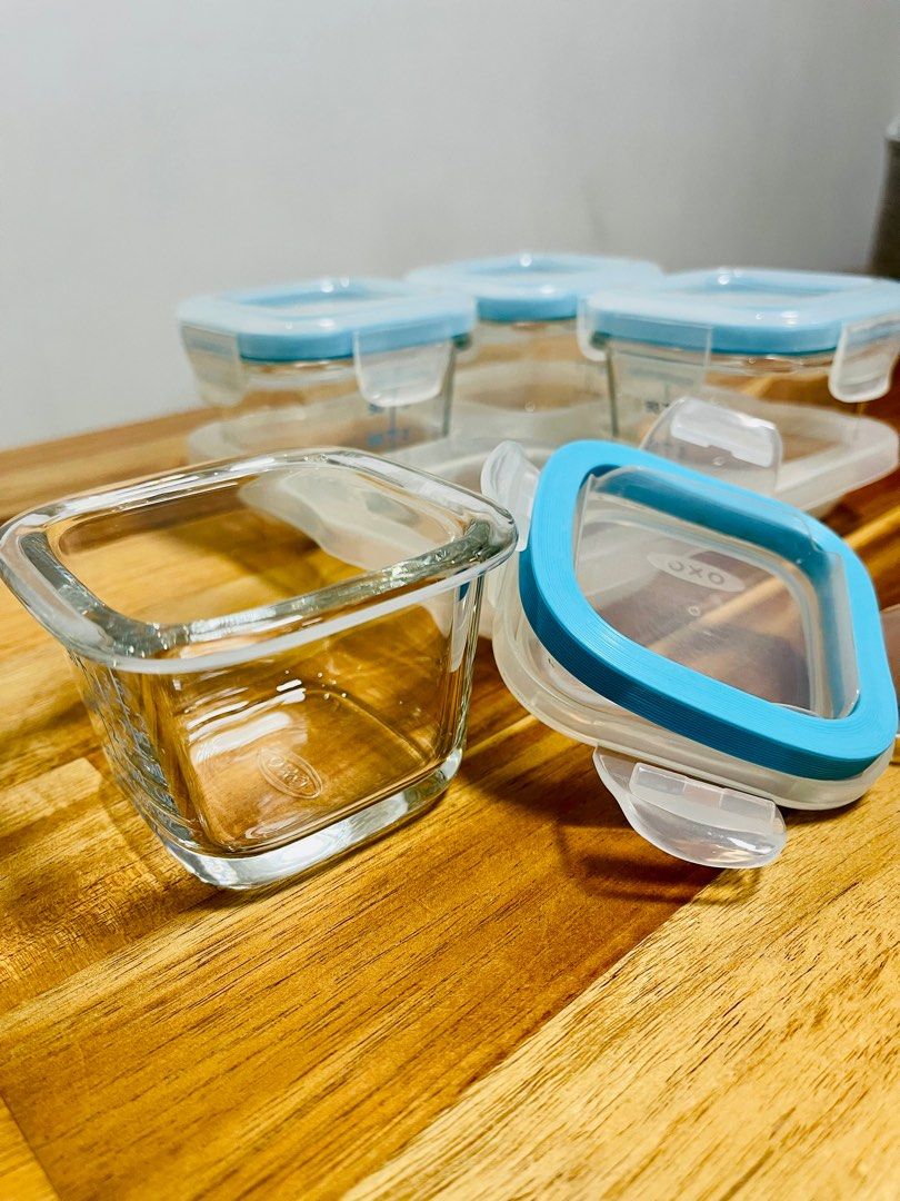 OXO Tot Glass Baby Blocks Food Storage Containers, Teal, 4 oz - Yahoo  Shopping