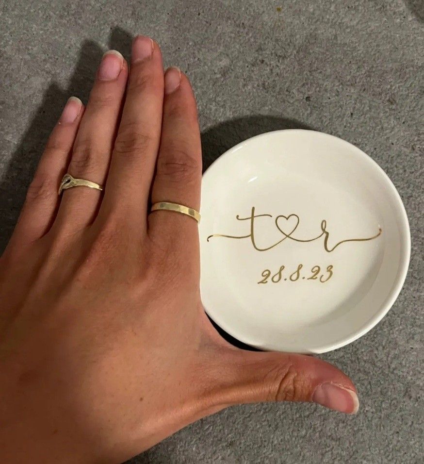 Personalized ring dish wedding bands tray accessories tray wedding