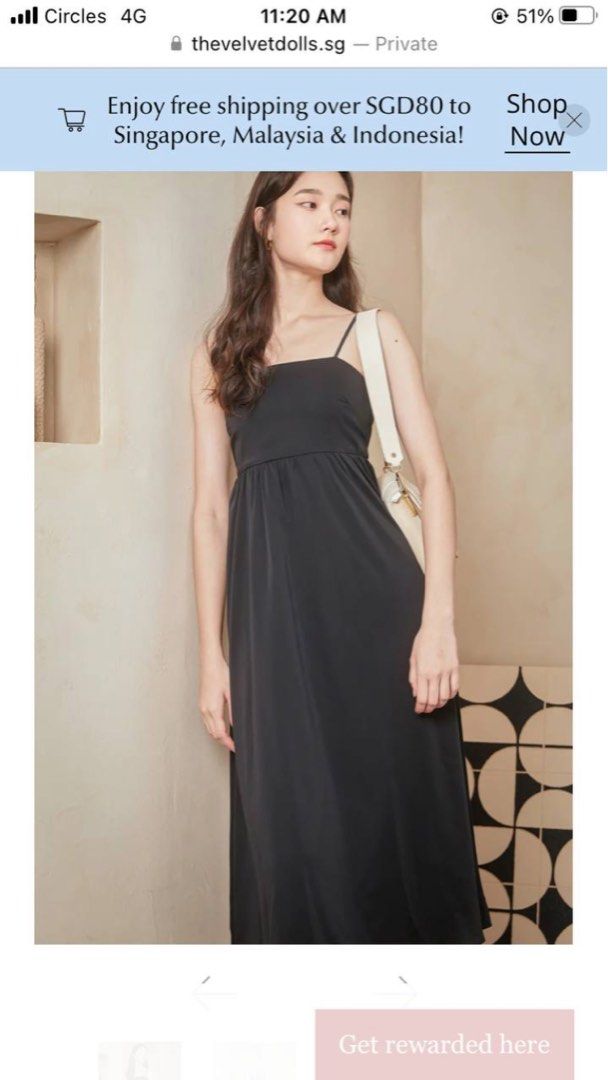 Plain Strappy Midi Dress in black Women s Fashion Dresses Sets