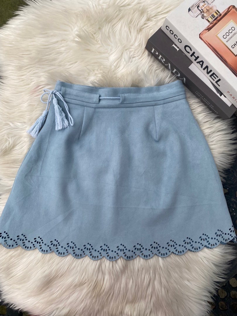 Powder Blue Skirt, Women's Fashion, Bottoms, Skirts on Carousell