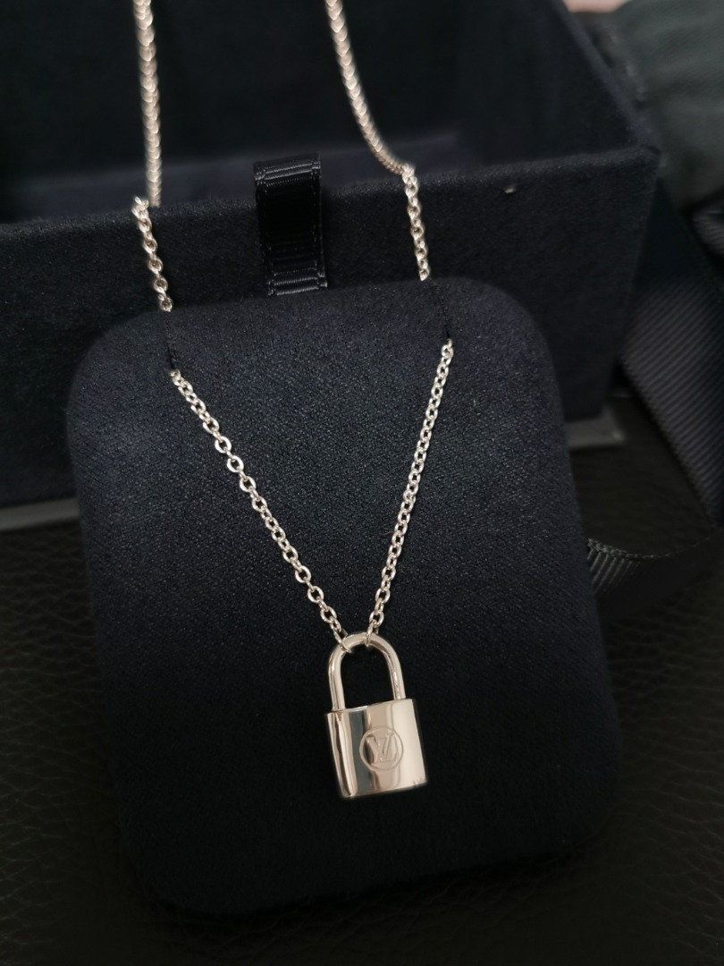 Preloved LV Unicef Silver Lockit Pendant Sterling Silver Necklace