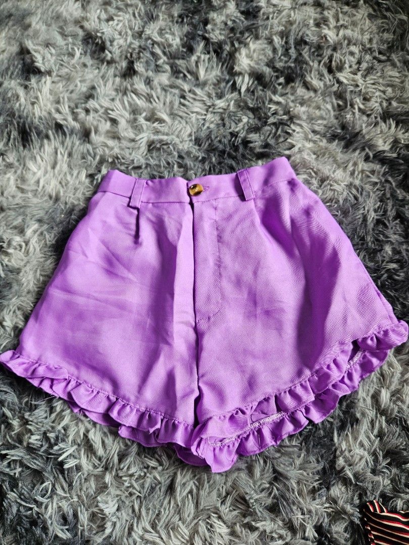 Purple high waisted shorts outlet