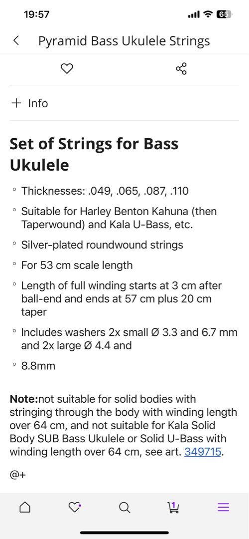 Pyramid shop ukulele strings