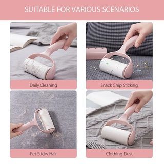 READY STOCK Strong Sticky Lint Roller Dust Hair Removal Cover Refillable Remove Clean Bedroom Carpe